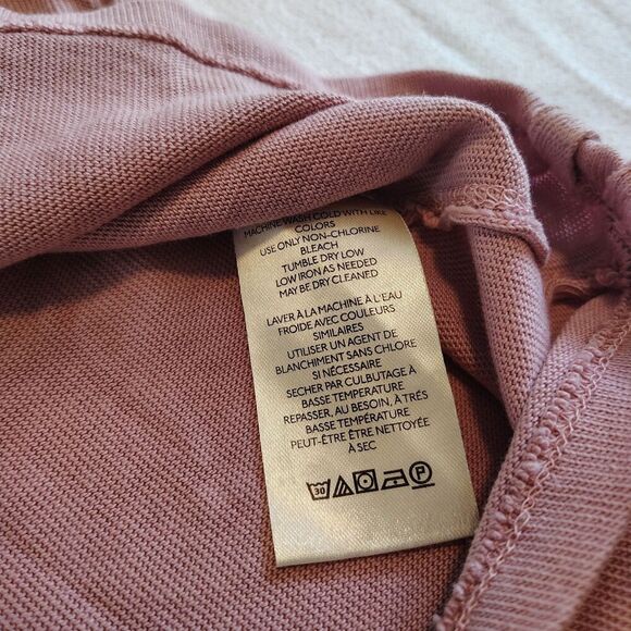 Free People Blossom Tee Mauve Pink Puff Sleeve Oversized Cotton Cottage Boho S - Picture 8 of 12